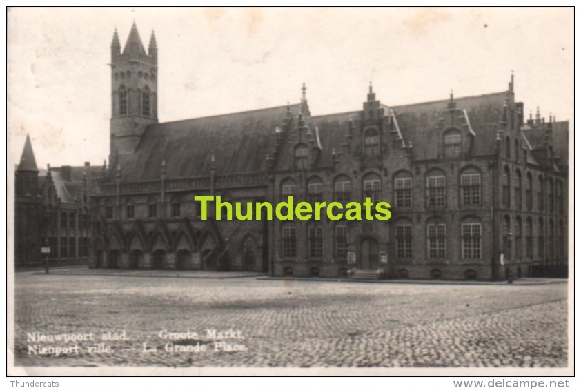 CPA FOTOKAART CARTE DE PHOTO NIEUWPOORT STAD GROOTE MARKT NIEUPORT VILLE LA GRANDE PLACE - Nieuwpoort