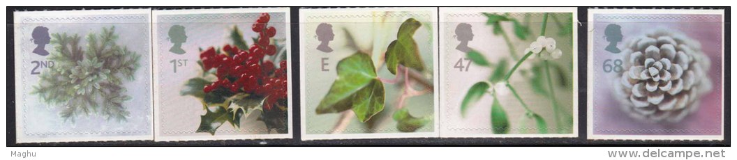 Self Addhesive, Christmas, Flower, Plant,  Christmas, MNH 2002 Great Britain, - Unused Stamps