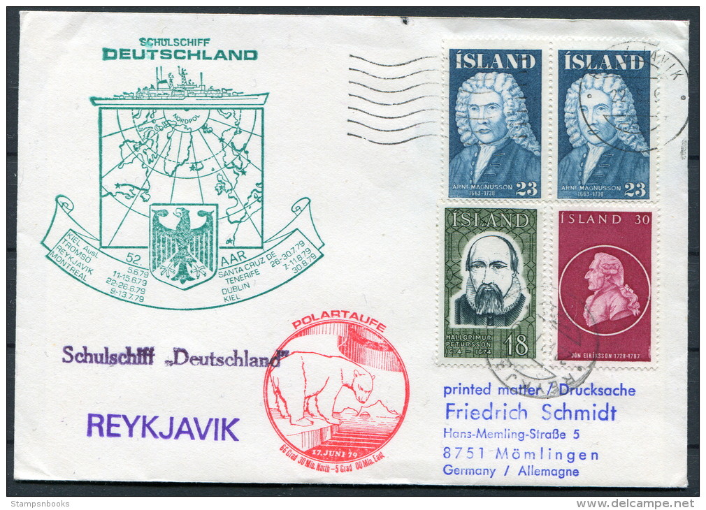 1979 Iceland Reykjavik Germany Polar Bear Ship Schulschiff 'Deutschland' Cover - Storia Postale