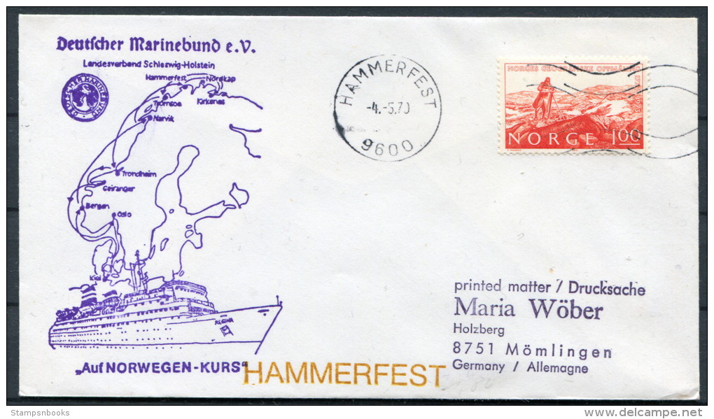 1979 Norway Deutscher Marinebund Ship Hammerfest Cover - Covers & Documents