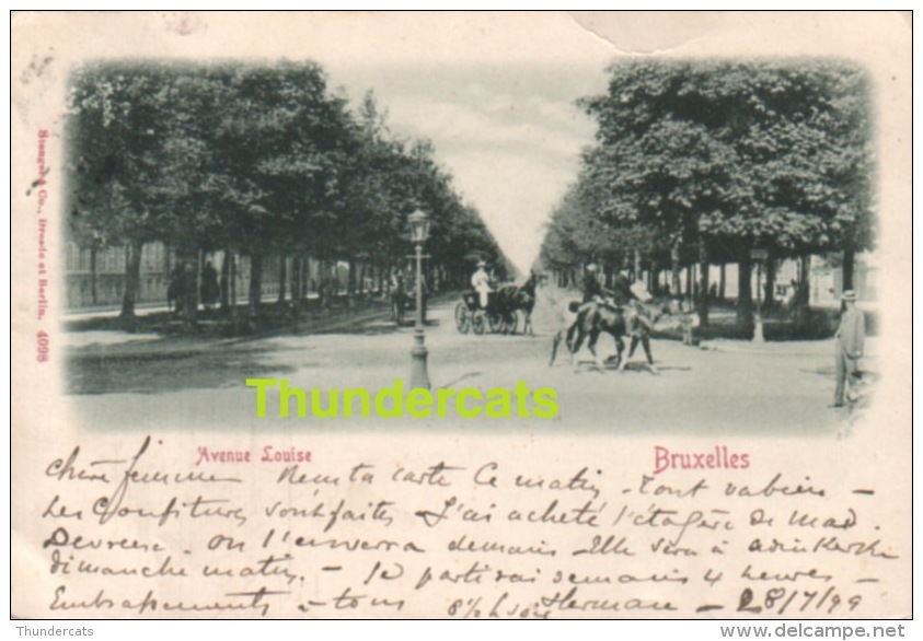 CPA  BRUXELLES AVENUE LOUISE 1899 !! - Avenues, Boulevards