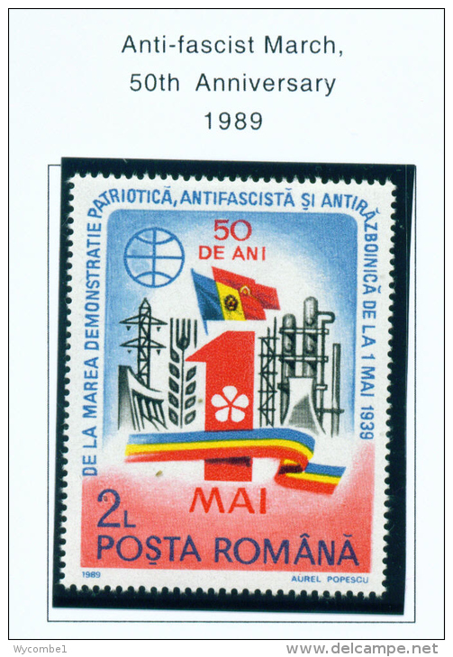 ROMANIA - 1989  Anti Fascism  Unmounted Mint - Ungebraucht