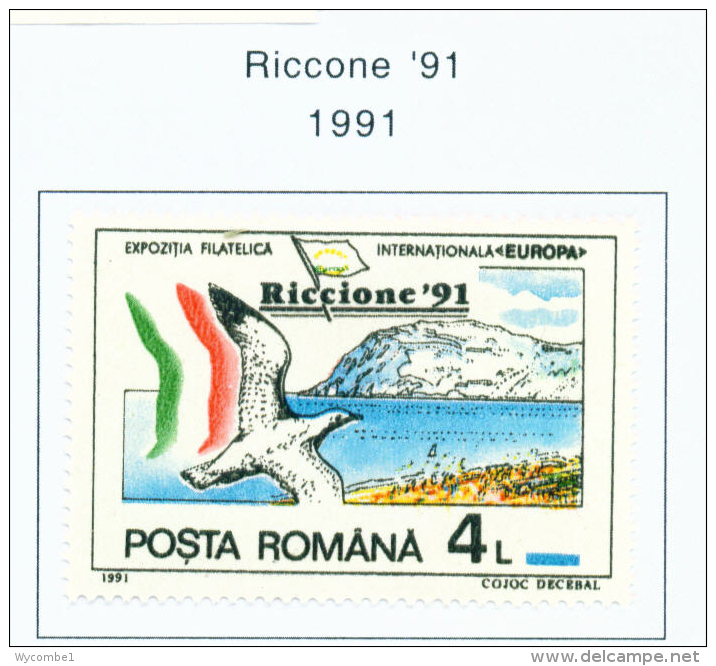 ROMANIA - 1991  Stamp Exhibition Italy  Mounted Mint - Ongebruikt