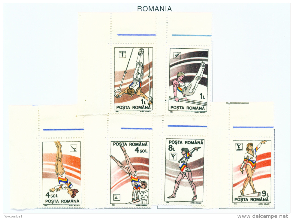 ROMANIA - 1991  Gymnastics  Mounted Mint - Unused Stamps