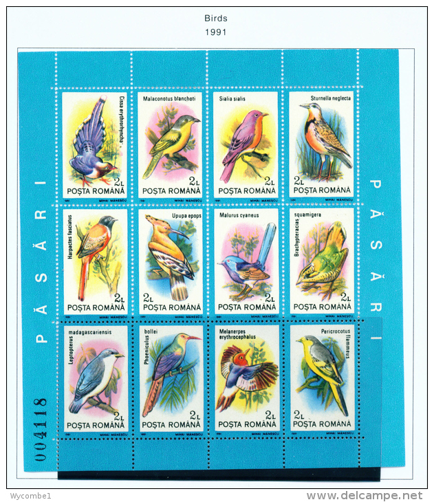 ROMANIA - 1991  Birds Miniature Sheet  Unmounted Mint - Unused Stamps