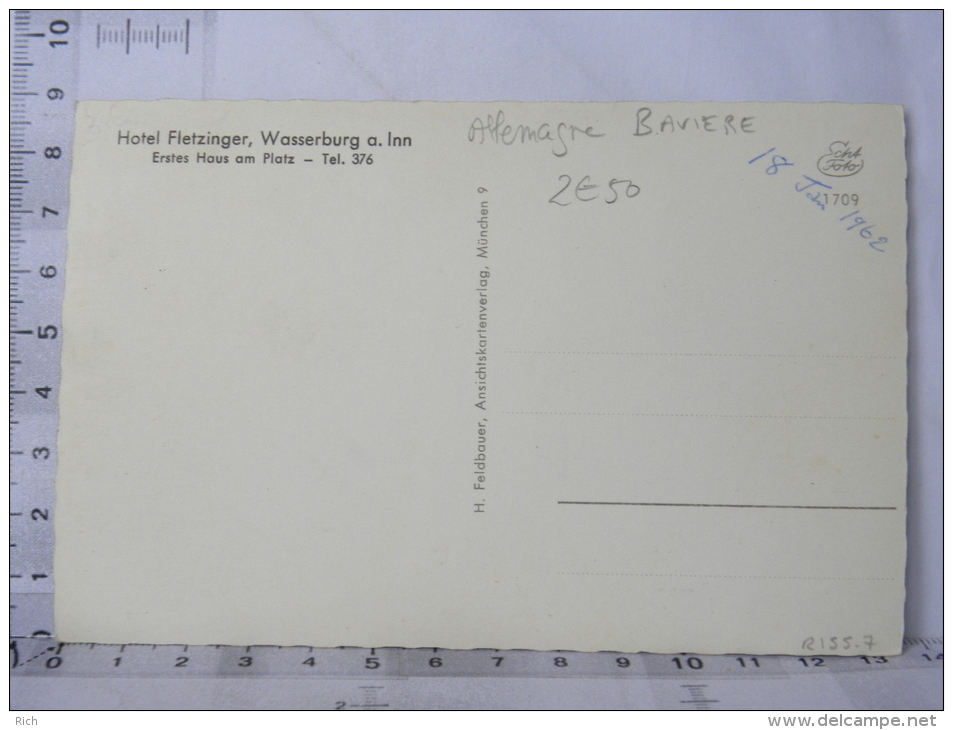 CPSM Allemangne - WASSERBURG Am Inn Burg - Hôtel Fletzinger - Wasserburg (Inn)