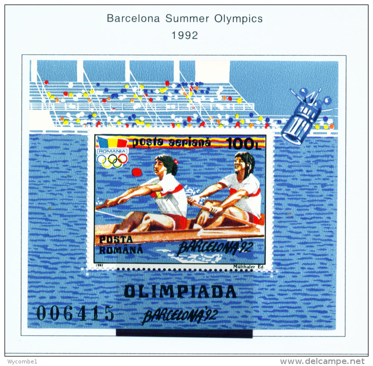 ROMANIA - 1992  Olympic Games Miniature Sheet  Unmounted Mint - Ungebraucht