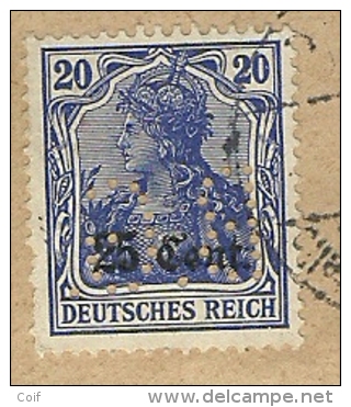 Brief TP BZ31 Germania Etappen GENT Met Firmaperforatie (perfin) " B.G." Van BANQUE DE GAND - 1909-34