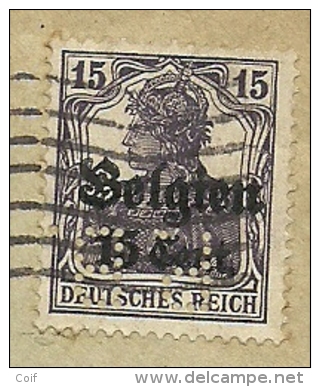 BZ 16 Op Brief Met Stempel BRUSSEL, Firmaperforatie (perfin) " P.B. " Van Compagnie De Bruxelles - 1909-34
