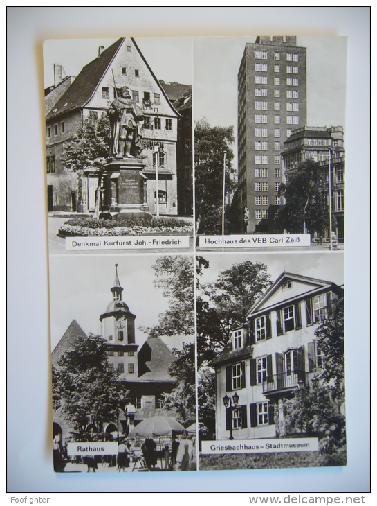 JENA - Denkamal Joh.-Friedrich, Hochhaus Des VEB Carl Zeiß, Rathaus, Griesbachhaus - Museum 1970s Unused - Jena