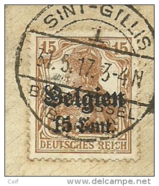 BZ 15 Op Brief Met Stempel BRUSSEL, Firmaperforatie (perfin) " P.B. " Van Compagnie De Bruxelles - 1909-34