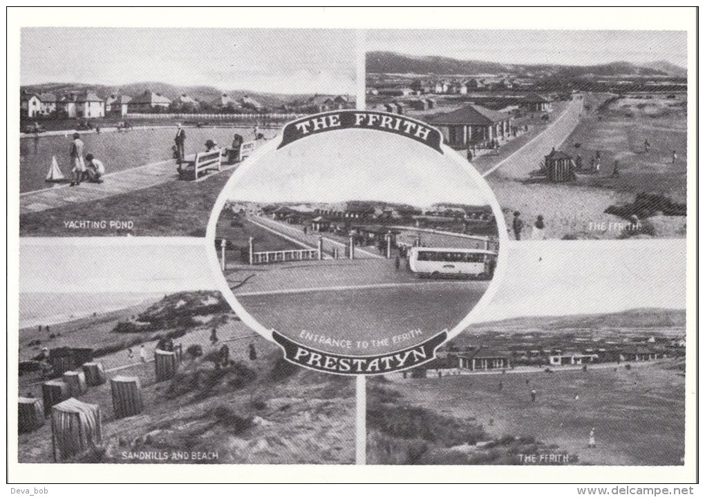 Postcard Multiview PRESTATYN Ffrith Beach C1946 Sandhills Pond Denbighshire Repro - Denbighshire