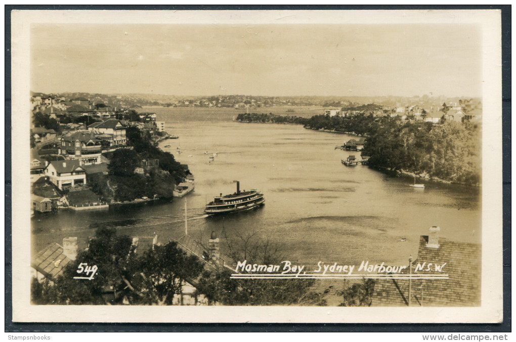 1935 Australia Sydney Harbour - Mosman Bay - RP Postcard - Sydney