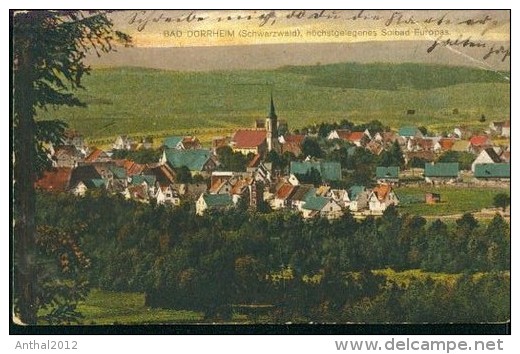 Litho Bad Dürrheim 20.6.1921 Panorama Höchstgelegenes Solbad Europas - Bad Duerrheim