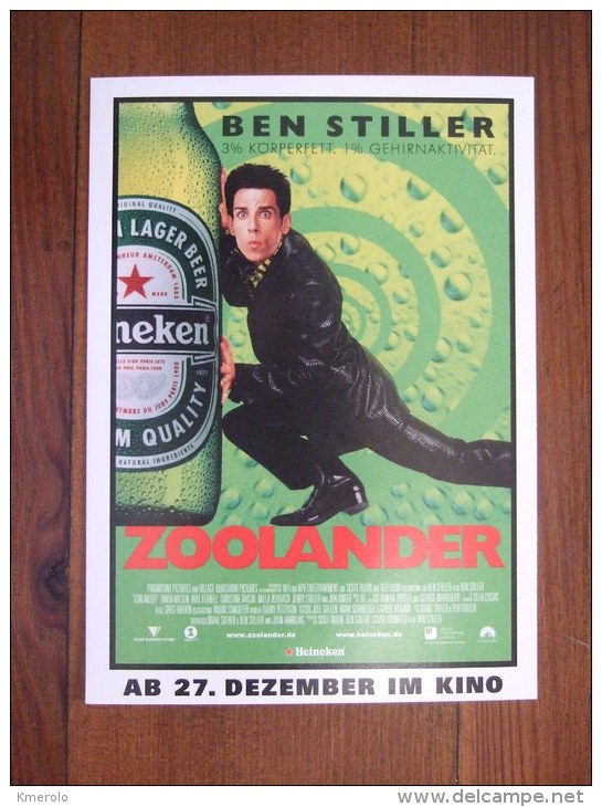 HEINEKEN Bier Alcoolich Drink Carte Postale Zoolander Movie Ben Stiller - Publicité