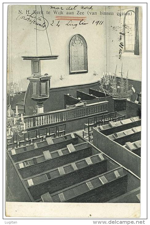 CARTOLINA -  Wijk Aan Zee -  CHIESA  - VIAGGIATA NEL 1911 - Wijk Aan Zee