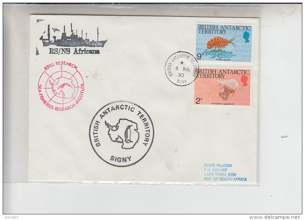 BRITISH ANTARCTIC TERRITORY, 1990, Krill Research, Polar - Covers & Documents