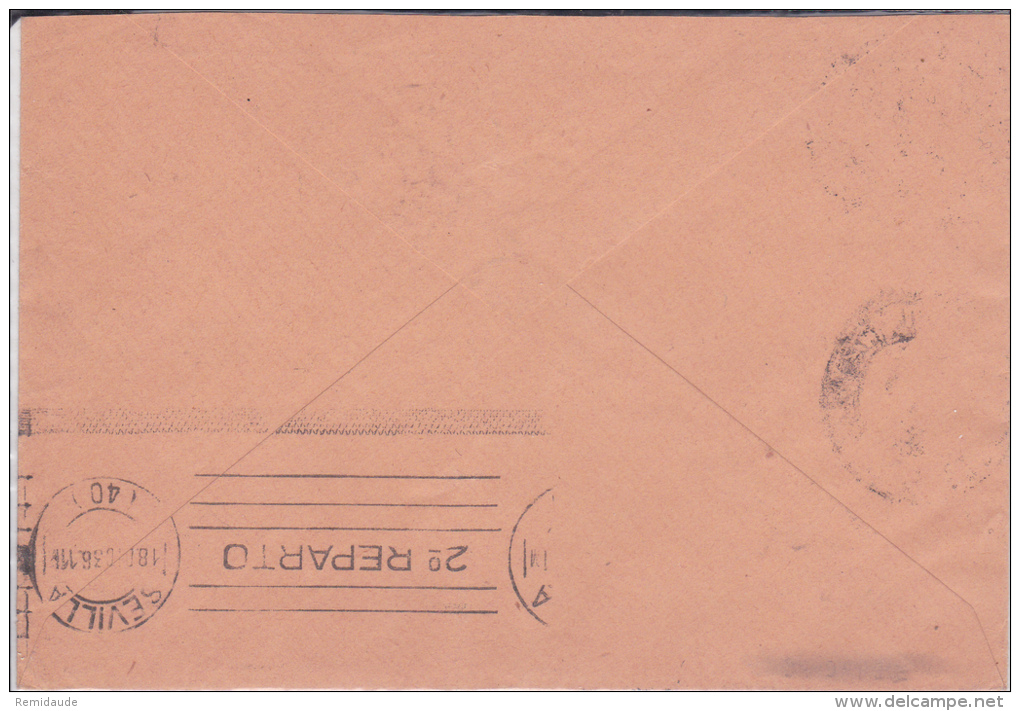 ESPAGNE - 1936 - ENVELOPPE De CAMPILLO DE LLERENA (BADAJOZ) Avec VIGNETTE LOCALE Pour SEVILLA Avec CENSURE - Storia Postale