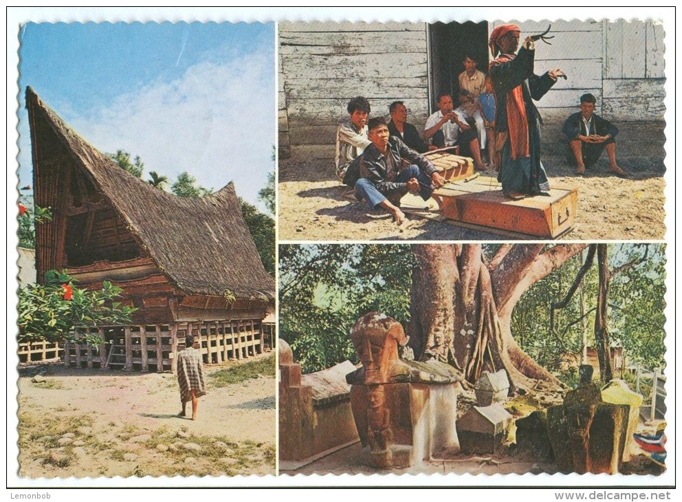 Indonesia, Batak House, Isle Of Samosir, Lake Of Toba, North Sumatra, 1974 Used Postcard [14030] - Indonesia