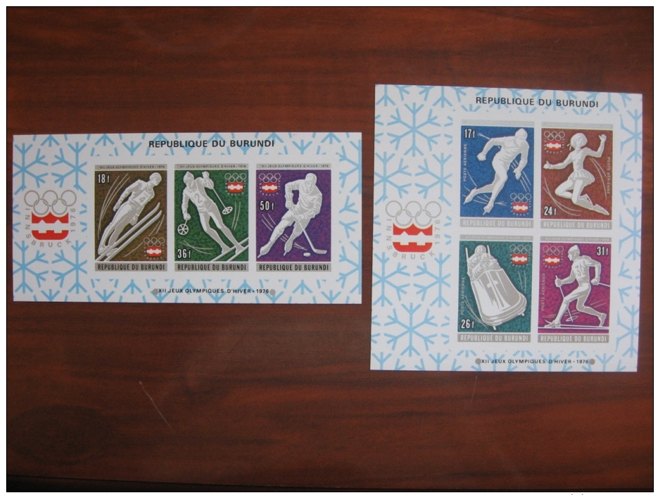 Burundi   1976 MNH  BL No 90.91  Imperf - Winter 1976: Innsbruck