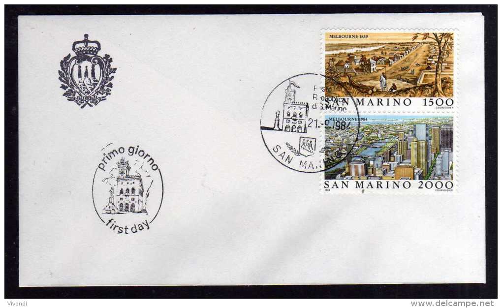 San Marino - 1984 - "Ausipex 84" First Day Cover - Unaddressed - FDC