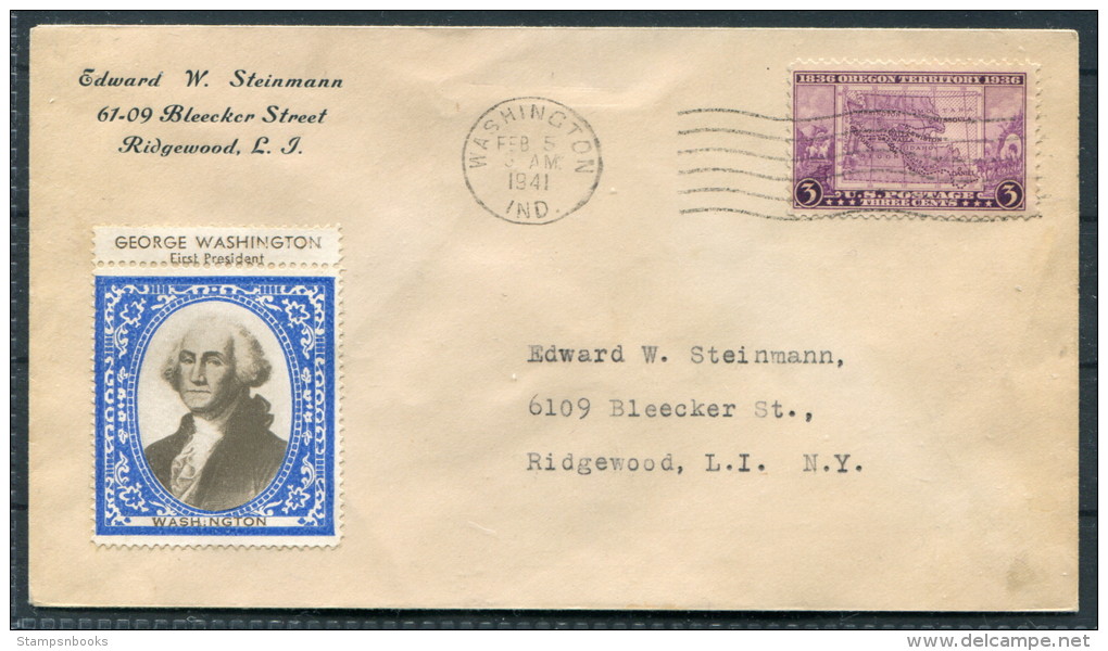 1941 USA Washington, Indiana -  George Washington Vignette Cover - George Washington