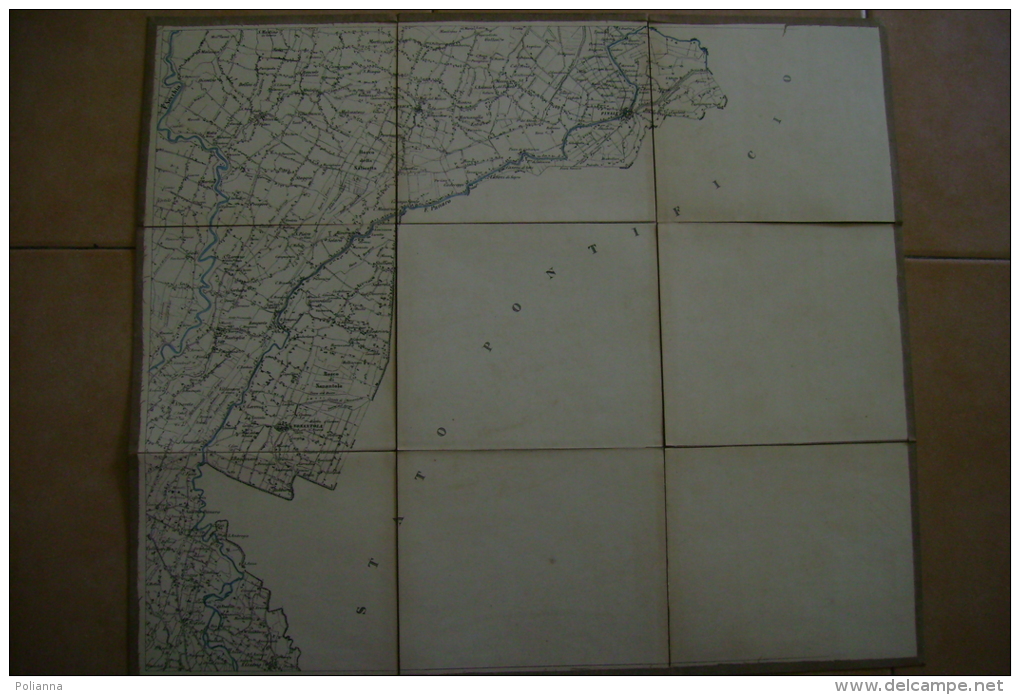 PFM/27 ANTICA CARTINA MILITARE TELATA - PROVINCIA MODENA - NONANTOLA - FINALE EMILIA - Topographische Karten