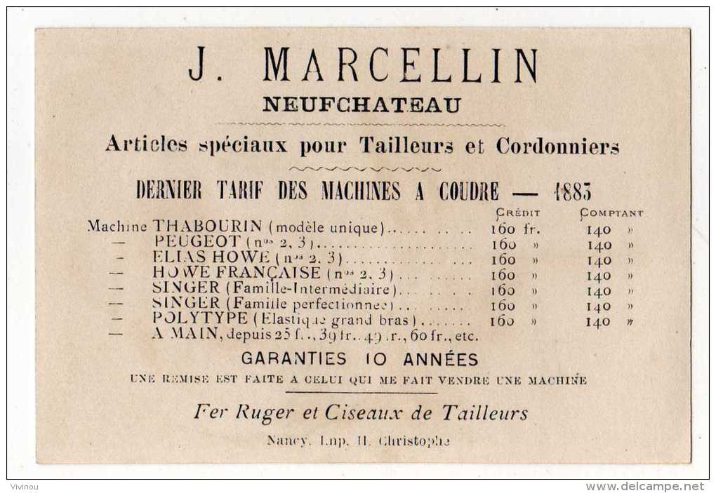 RARE Chromo Hutinet Dorée Machine à Coudre Tarif 1883 Marcellin Neufchâteau écran éventail Chinois Vol Oiseau Jeu Enfant - Autres & Non Classés