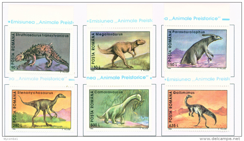 ROMANIA - 1994  Prehistoric Animals  Mounted Mint - Unused Stamps