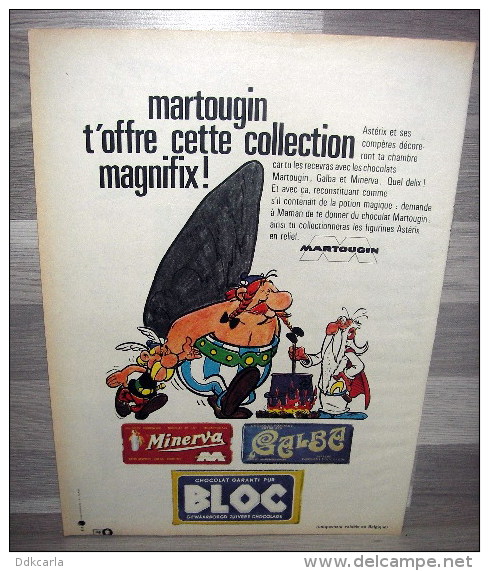 Reclame Uit Oud Magazine Of The 60s - Chocolat Martougin - Astérix - Cioccolato