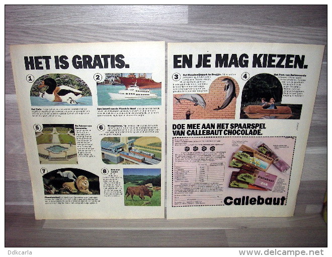 Reclame Uit Oud Magazine Of 1982 - Chocolade Callebaut - Spaarspel - Cioccolato