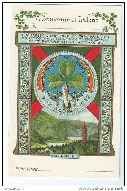 DUBLIN  ( Irnande )  -  Congrès Eucharistique De 1932  Très Belle Carte Gaufrée ) - Autres & Non Classés