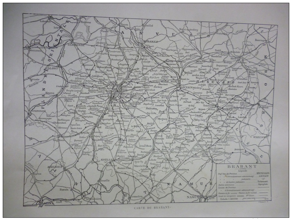 Belgique , Carte Du Brabant , Circa 1915 - Historische Dokumente