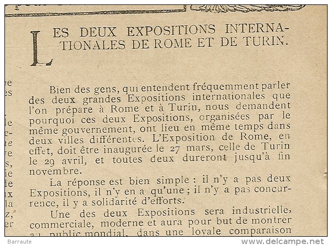 Pub De 1911 Article Les DEUX EXPOSITION INTERNATIONALES De ROME Et De TURIN . - Advertising