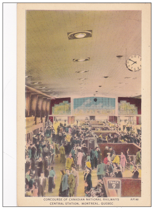 Concourse Of Canadian National Railways, Central Station, MONTREAL, Quebec, Canada, 1930-1940s - Montreal