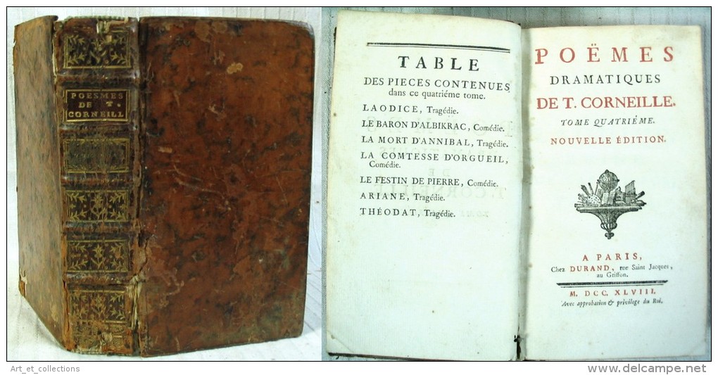 Poëmes Dramatiques De Thomas CORNEILLE /  Éditions DURAND De 1748 - 1701-1800