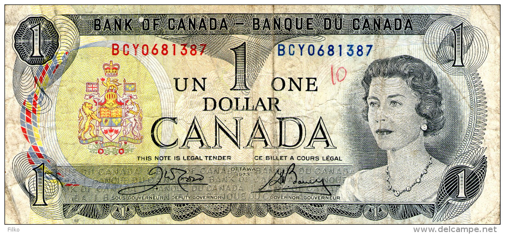 Canada,1 Dollar,1973,P.85c,sign:CROW&BOUEY ,error Shown On Scan,as Scan - Kanada