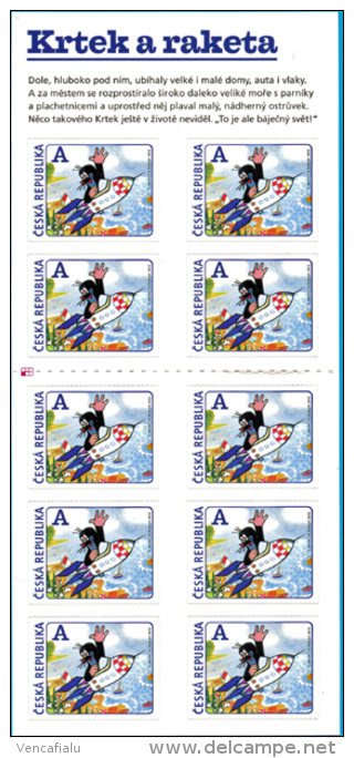 Czech Republic 2013 -  Mole And The Rocket - Movie Cartoon Character For Children , 10 Self-adhesive Stamps In BKL - MNH - Autres & Non Classés