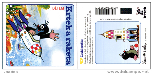 Czech Republic 2013 -  Mole And The Rocket - Movie Cartoon Character For Children , 10 Self-adhesive Stamps In BKL - MNH - Autres & Non Classés