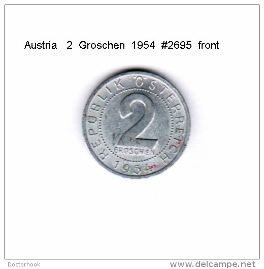 AUSTRIA   2  GROSCHEN  1954  (KM # 2876) - Austria