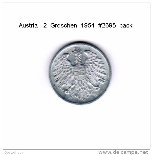 AUSTRIA   2  GROSCHEN  1954  (KM # 2876) - Austria