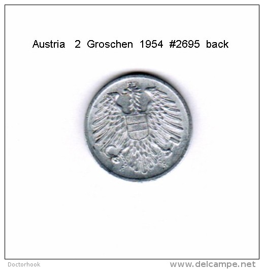 AUSTRIA   2  GROSCHEN  1954  (KM # 2876) - Autriche