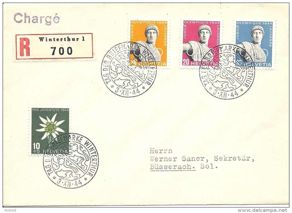 1944 Tag Der Briefmarke Satzbrief Olympiamarken Sehr Schön!! - Storia Postale