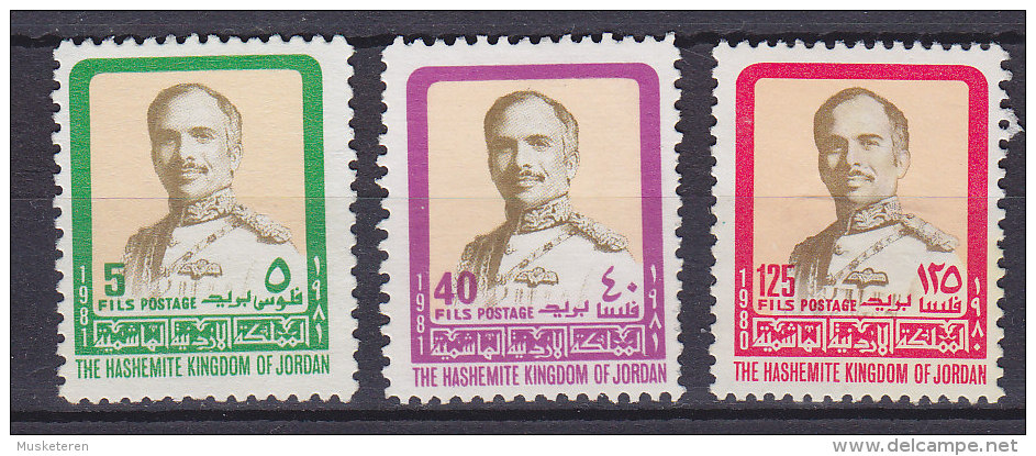 Jordan 1980-81 Mi. 1129, 1164, 1168 König Hussain (Jahreszahl 1980 Und 1981) MNG - Jordanië