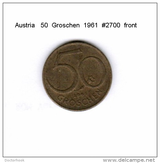 AUSTRIA   50  GROSCHEN  1961  (KM # 2885) - Austria