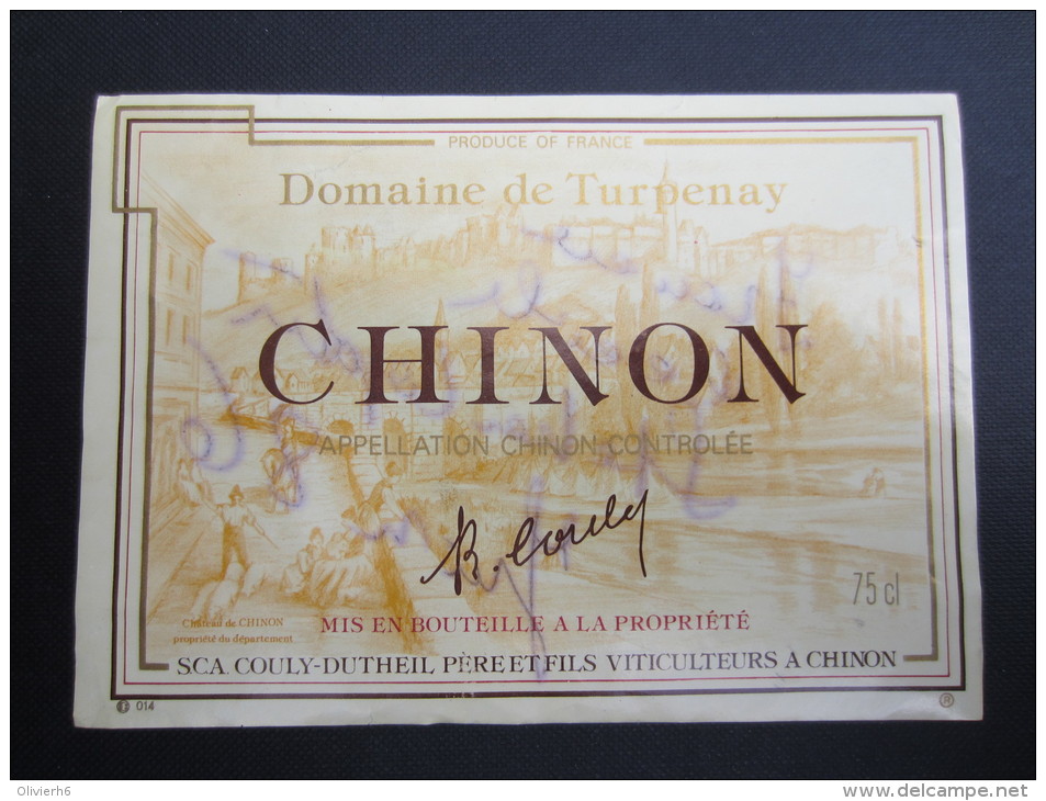 ETIQUETTE DE VIN (M55) CHINON - Domaine De TURPENAY (2 Vues) Couly - Dutheil - Vino Blanco