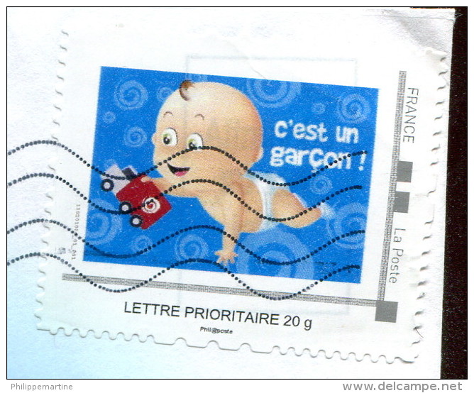 C'est Un Garçon (o) - Lettre Prioritaire 20g Sur Fragment - Used Stamps