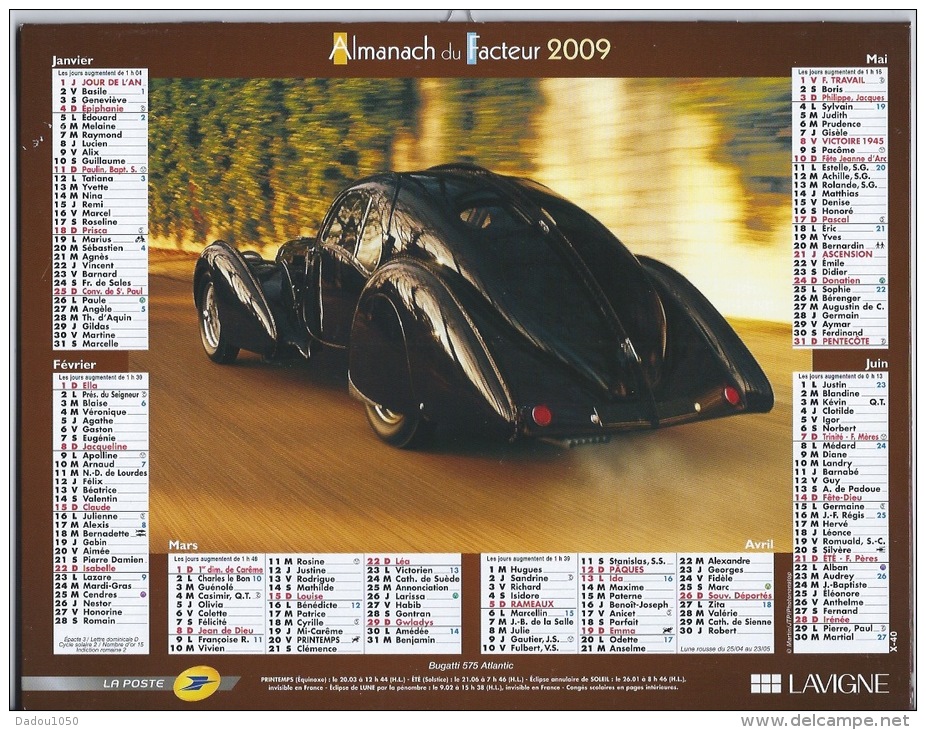 Almanach Du Facteur 2009 Bugatti Et Maybach - Tamaño Grande : 2001-...