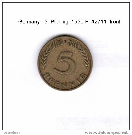 GERMANY   5  PFENNIG  1950 F  (KM # 107) - 5 Pfennig