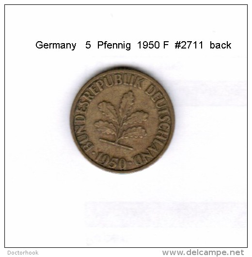 GERMANY   5  PFENNIG  1950 F  (KM # 107) - 5 Pfennig